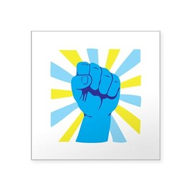CafePress Fist Pump Sticker Square Bumper Sticker Car Decal