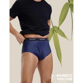 Expertoftio Men's Underwear Briefs Viscose from Bamboo Full Rise, Moisture Wicking, Tagless Underwear for Men Pack of 5 for Comfort, Fly, Breathable, Stretch, Yellow, L