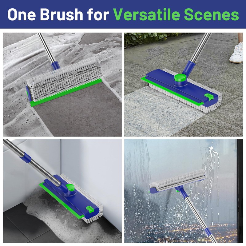 EHADOO 3 in 1 Floor Scrub Brush with Long Handle