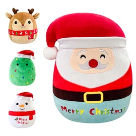 20cm Christmas Santa Plush Pillow Toys,3D Cute Christmas Stuffed Santa Claus Pillow Doll Squishy Cotton Plushies Doll,Super Soft Toy Gift for Kids Kids Collection Home Decoration