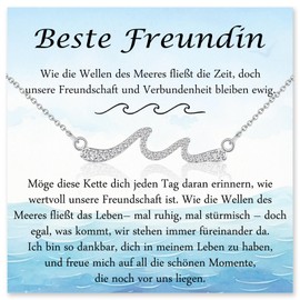 PDTU Gift for Women, Wave Necklace for Mum, Grandma, Wife, Daughter, Best Friend, Birthday, Mother's Day, Christmas, Christening, Communion, Graduation, Valentine's Day, Anniversary, Cubic Zirconia