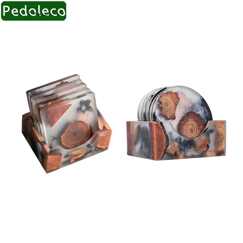 Pedoleco Coasters Set of 6 with Storage Case for Crafts,