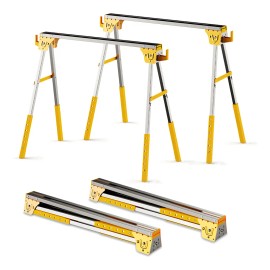 Burros Mesa De Trabajo Plegable 2pzs 1200kg Multiusos Carga Caballete Carpintero Portatil Plqmpp
