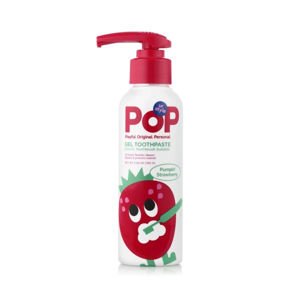 POP Strawberry Tooth Cleaning Agent For Kids 5.6 Oz Fluoride