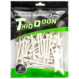 THIODOON Golf tees 2 1/8 inch Less Friction Wood Tees Training for Golfer Professional Natural Wood Golf tees Bulk 100 Count Golfing Tees