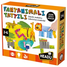Headu Fantanimali Tattili Montessori Game of Creativity and Fantasy It57434 Educational Game for Children 3-6 Years, Made in Italy