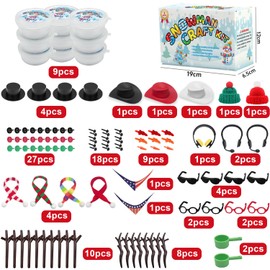 Christmas Snowman Crafts Sets,Air Dry Clay Snowman Crafts for Kids, Modeling Clay Christmas Snowman DIY Sets Clays kit for Kids,Christmas Stocking Stuffers for Kid,Christmas Crafts Xmas Gift (9 Pack)