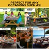 RNOONY 6ft Polyester Picnic Table Cover with Bench Covers Windproof