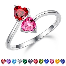 Iefil Anniversary Birthday Gifts for Women Jewelry, January October Birthstone Rings, Garnet & Pink Sapphire Jewelry, Tourmaline Rings