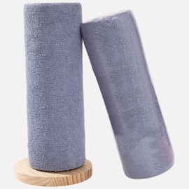 Tsgsohdy 10'' x 10'' Tear-Away Microfiber Cleaning Cloth Roll - 20 Sheets, Thick Dish Cloths, Super Absorbent Reusable Kitchen Towels (DimGrey)