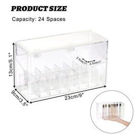 ELLDOO Rollerball Perfume Organizer, 24 Spaces Clear Acrylic Perfume Storage Holder Beauty Scent Holder, Makeup Lipgloss Lipstick Display Case with Lid