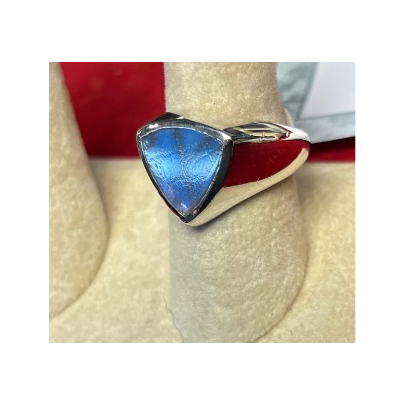 Natural Creations mens sterling silver ring Size 8 Labradorite