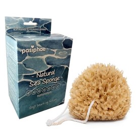 Pasiphae Natural Soft Loofah Sea Sponge,Honeycomb Body Sponge on a Rope for Bath & Shower -100% Natural, Organic,-Men,Women,Adults, Exfoliating,Eco Gift in Carton (Sponge ΧL Size 14-16cm)