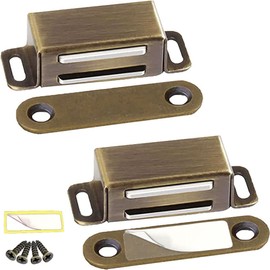 Kitchen Cabinet Magnets Closure CBRIVE 2 Pack Cabinet Magnetic Catch Cupboard Door Magnets Heavy Duty 15 lbs Metal RV Drawer Latch Closet Closing Stainless Steel Shutter Hardware Closer-Bronze