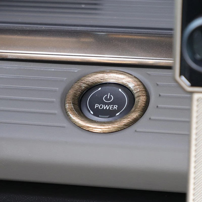 encar88_8 Wood Interior Engine Start/Stop Push Button Ring Cover For