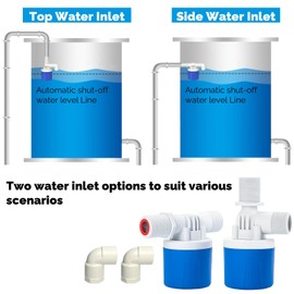 Automatic Float Valve for Water Tanks, 3/4" Side Inlet | Adjustable Water Level Control Valve for Fish Ponds, Pools, Livestock Troughs, and Irrigation Systems