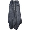 Gheri Women's Cotton Distressed Open Pocket High Low Skirt, Black