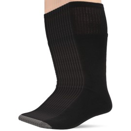 Fruit of the Loom Men's 12 Pair Pack Dual Defense Cushioned Socks, Black, 6-12