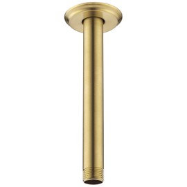 Brazo de ducha y brida de 8 pulgadas bronce champán, brazo de ducha montado en el techo para cabezal de ducha de lluvia