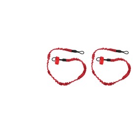 2Pcs Kayak Paddle Leash Nylon Rubber Corrosion Resistant Stretchable Anti Loss Rope Kayak Rod Leash Red