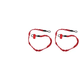 2Pcs Kayak Paddle Leash Nylon Rubber Corrosion Resistant Stretchable Anti Loss Rope Kayak Rod Leash Red