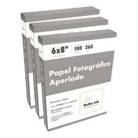 Papel Fotográfico Aperlado 300 Hojas 6x8 (3 Pack) Blanco