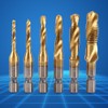 Tap, 6pcs High speed steel (Titanium Coated) Hand Tap 1/4"