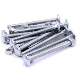 M8 (8mm x 100mm) Cup Square Carriage Bolt & Nut - Steel (Pack of 10)
