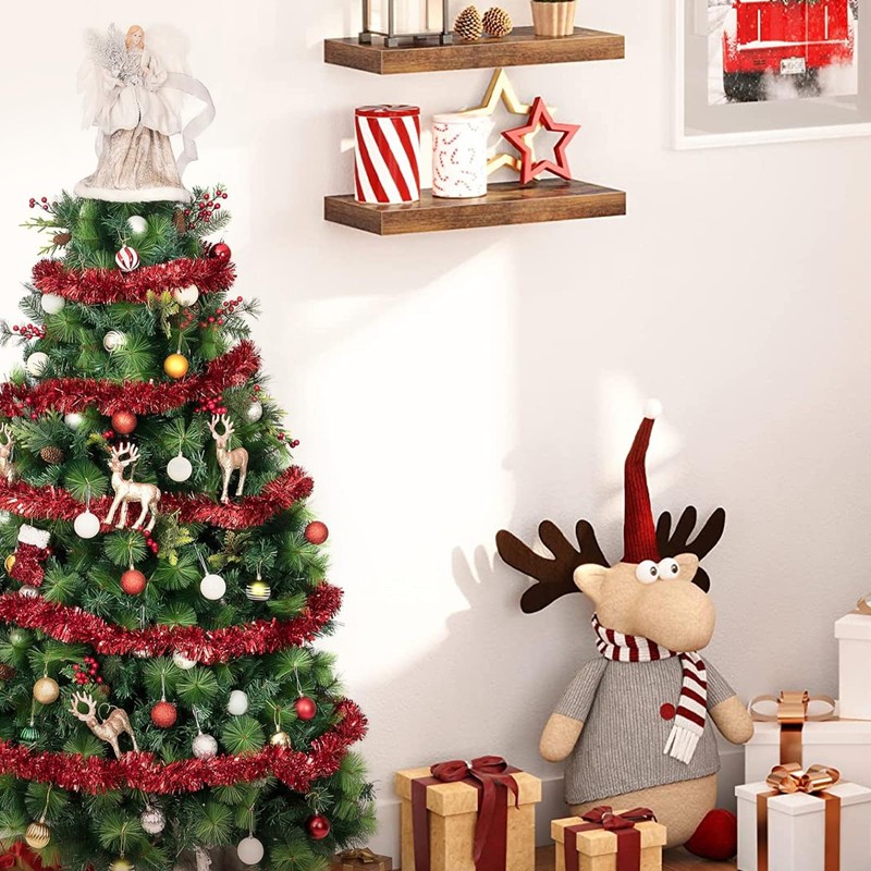 50 FT Red Tinsel Garland Christmas Tinsel Garland Xmas Tree