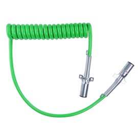 Ailbiuko 7 Way Coiled Cord 15 FT Green ABS Electrical Power Cords Coil Pigtail Power Wire Heavy Duty Cable for Semi Truck Trailer Tractors