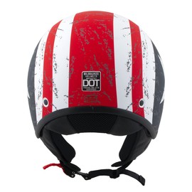 Milwaukee Helmets MPH9701DOT 'Maverick' 3/4 Open Face Stars and Stripes Motorcycle Helmet for Men and Women Biker - Small