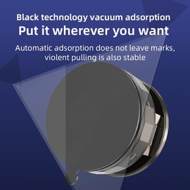 DUEDUE Vacuum Magnetic Suction Cup Phone Mount, 360° Adjustable Magnetic Phone Holder, Pocket Size Foldable Portable Cell Phone Holders for Your Car for All Smartphones & All Car Models Black