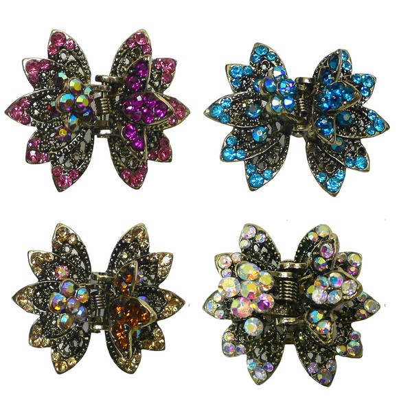 Set of 4 Small Round Metal Jaw Clips Claw Clips