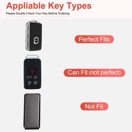 SHANGHONG Compatible with Volvo Key Fob Cover with Keychain Leather Crystal 360 Degree Protection Key Shell Case for Volvo XC90, XC60, XC40, S60, S90, V60, V90, Polestar 1, Polestar 2 (White)