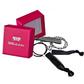 HAARallerliebst 5 x Hair Bands with Storage Box (Pink-Black)