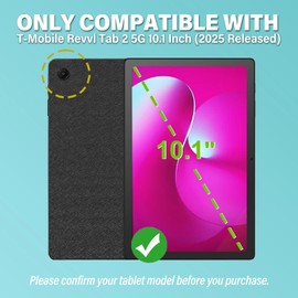 DKAHOEE Backlit Touchpad Keyboard Case for T-Mobile REVVL Tab 2 Tablet 10.1 Inch 2025, 3-Zone Backlit Wireless Trackpad Keyboard with Protective Slim Stand Case for 10.1” T-Mobile Revvl Tab 2 5G