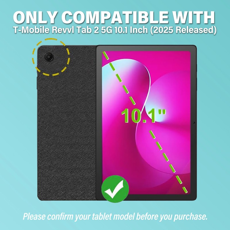 DKAHOEE Backlit Touchpad Keyboard Case for T-Mobile REVVL Tab 2