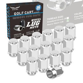 Golf Cart Chrome Lug Nuts for Yamaha/GEM, Metric 12MMx1.25 Pack of 16