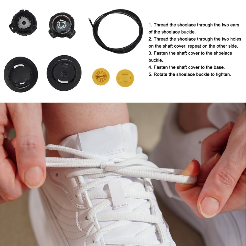 4 Sets Rotating Buckle Shoes Laces Steel Wire Elastic No