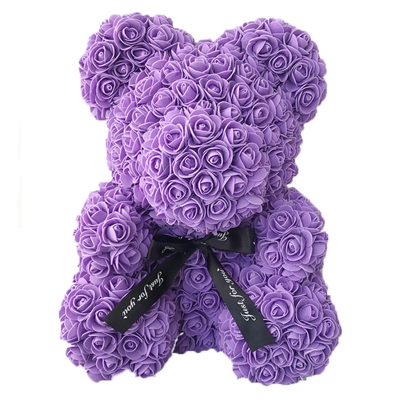 Rose Flower Bear Artificial Rose Flower Decoration Anniversary Gift Hugging