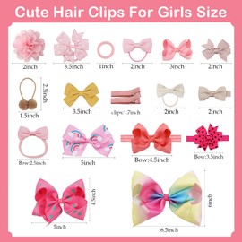 JOYOYO 3 Layer Toddler Girls Gift Box of Hair Accessories, Includes Baby Hair Bows Baby Headbands Hair Bows Girls Hair Bows for Girls