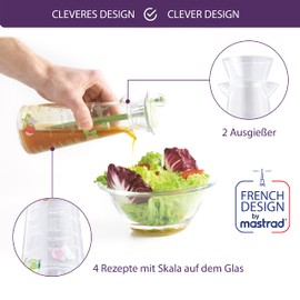 Mastrad F27030 Vinaigrette Mixer with Recipes in French