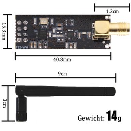 GERUI Pack of 4 NRF24L01 + PA + LNA Wireless Transceiver Module, 2.4G 1100 m RF Radio Module, Can Be Applied Point-to-Point or Form a Star Net, with SMA Antenna Compatible for Arduino