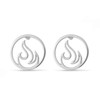 Boma Jewelry Sterling Silver Fire Element Circle Stud Earrings