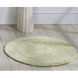 Better Trends 100% Cotton Lux Collection Bath Mats, Sage - Tufted, Absorbent Reversible Bath Mat, Machine Washable, Quick-Dry, Great for Bath, Shower, Bedroom, Dog or Door Mat, 30" Round