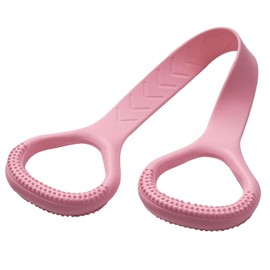 Stretch Band for Exercise, Physical Therapy, Resistance Band for Arm, Back, Shoulder Workout, Elastic Rope for Yoga, Pilates Foot, Leg Stretcher, Hand Exerciser for Home Gym, Strength Training (Pink)