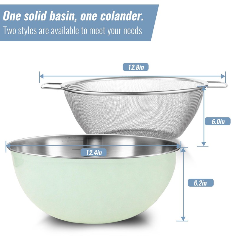 304 Stainless Steel Rice Washing Bowl and 40 Mesh Strainer