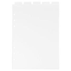 Tofficu A5 Size 6pcs Binder Divider Tabs - 6-Hole Clear Diary Dividers Tab Vertical Dividers for Journal Notebook Memo Notepad Recipe Book and Planner Inserts