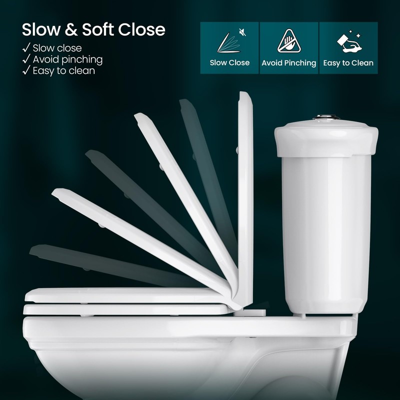 R&T Toilet Seat Round B1099, Heavy-Duty up to 440 lbs,