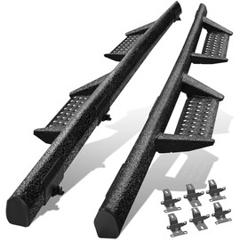 BINARY STAR Curve Design Running Boards Compatible with Vehicle 2018-2025 Jeep Wrangler JL 4 Door, JL Rock Rails Sliders Drop Down Side Steps, Wrangler JL Nerf Bars Step Bars Made with Carbon Steel.